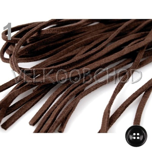 Řemínek imitace semiše 3mm, 100cm - brunette — foto 1