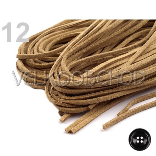 Řemínek imitace semiše 3mm, 100cm - croissant — foto 1
