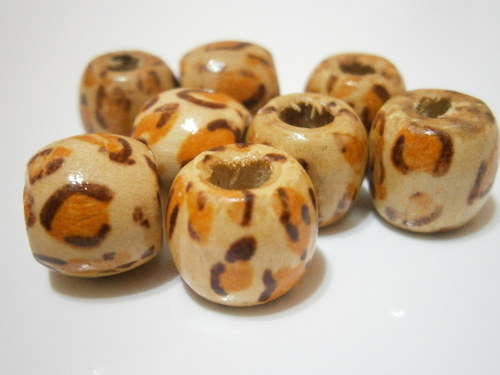 Dřevěné malované korálky 12x11mm (8ks)