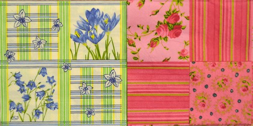 Kytičkový patchwork - sada 2 ks