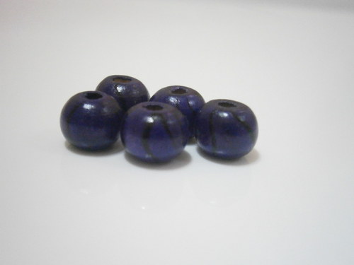 Korálky žíhané dřevěné malované 8mm (5ks)