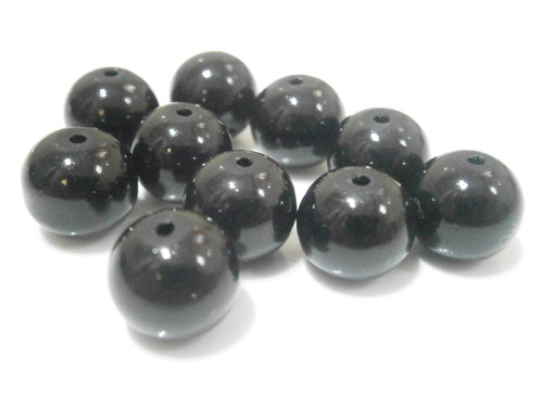 Voskované skleněné perly 10mm - černé (10ks)