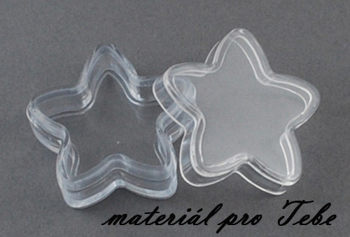 Mini plastová krabička - hvězdička - 3,5 cm - 10ks