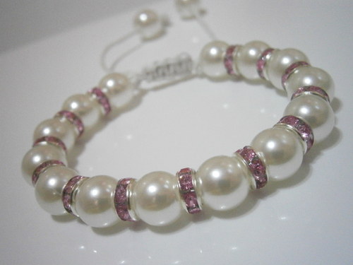Něžný perlový náramek (shamballa) — foto 1