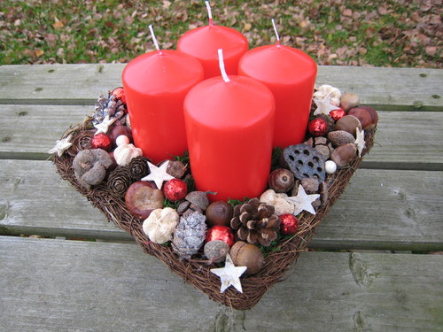 Adventní svícen - červený... — foto 1