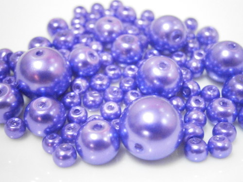 Voskované perly skleněné cca 4-12mm (20g)