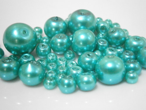 Voskované perly skleněné cca 4-12mm (20g)