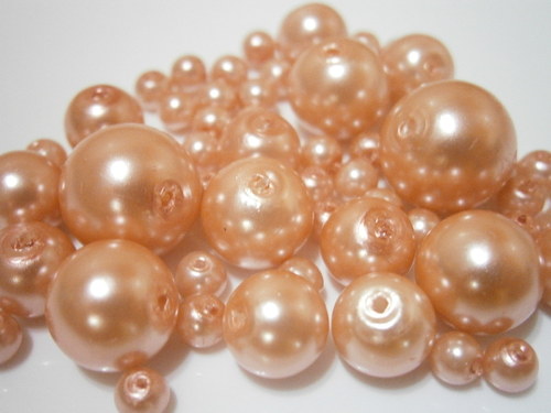 Voskované perly skleněné cca 4-12mm (20g)