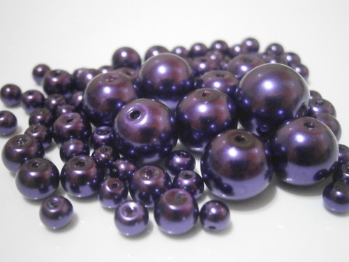 Voskované perly skleněné cca 4-12mm (20g)