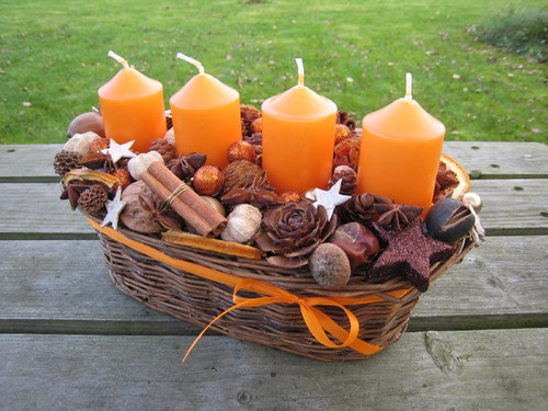 Adventní svícen - oranžový... — foto 1