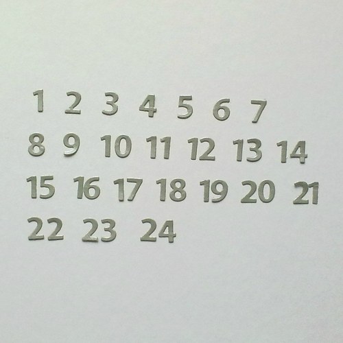 Výsek - Adventní číslice 39 ks (stříbrná matná)