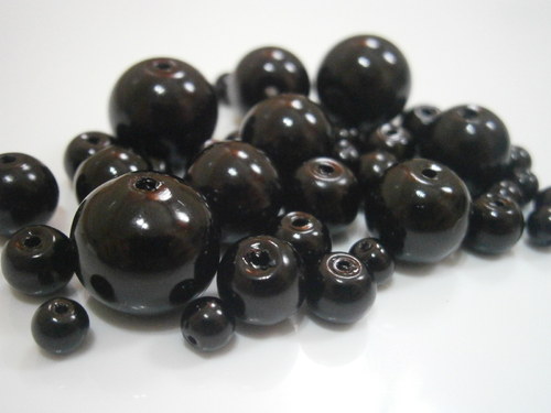 Voskované perly skleněné cca 4-12mm (20g)