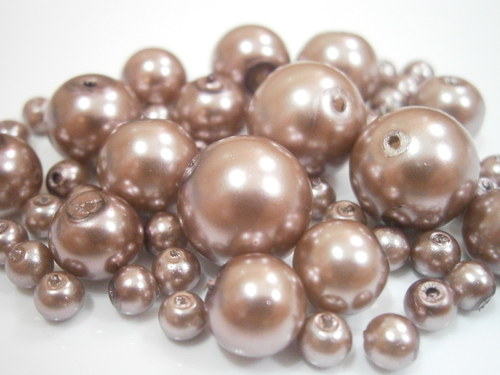 Voskované perly skleněné cca 4-12mm (20g)