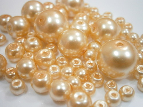 Voskované perly skleněné cca 4-12mm (20g)