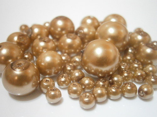 Voskované perly skleněné cca 4-12mm (20g)