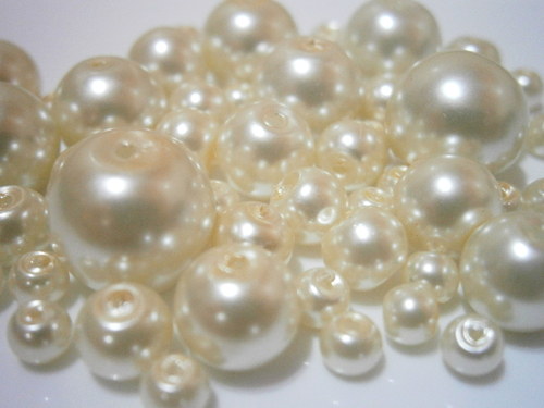 Voskované perly skleněné cca 4-12mm (20g) — foto 1