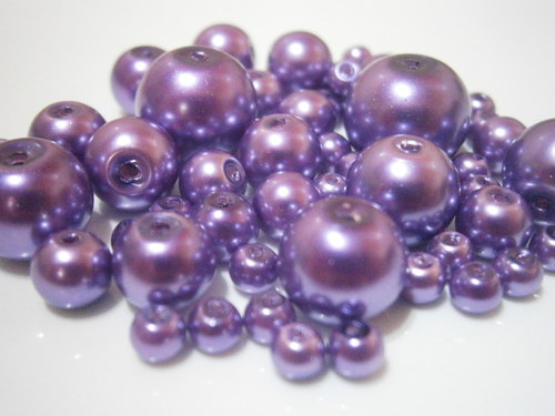 Voskované perly skleněné cca 4-12mm (20g) — foto 1