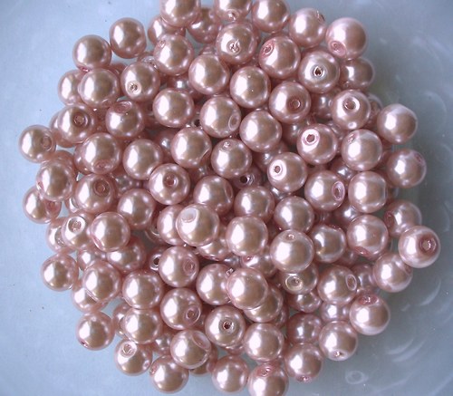 Perličky pudrová ružová 8mm/50ks