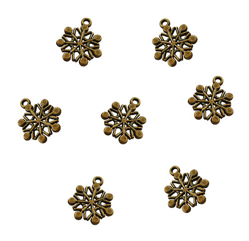 Oboustranné vločky bronz 20mm, 2ks