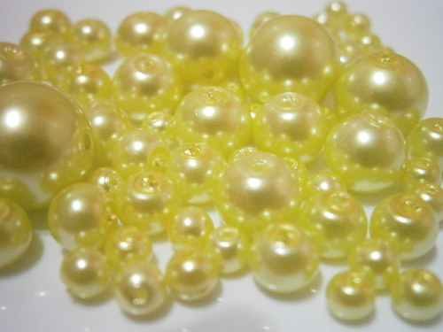 Voskované perly skleněné cca 4-12mm (20g) — foto 1