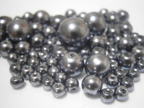 Voskované perly skleněné cca 4-12mm (20g) — foto 1