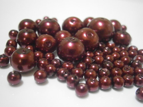 Voskované perly skleněné cca 4-12mm (20g)