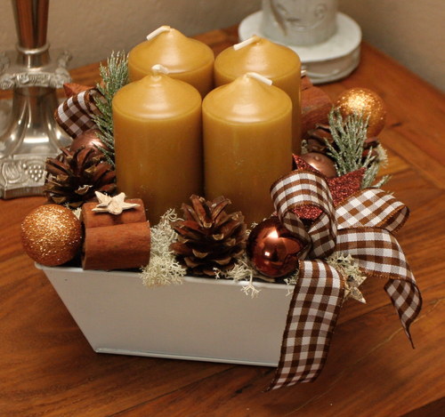 Skořicový adventní svícen — foto 1