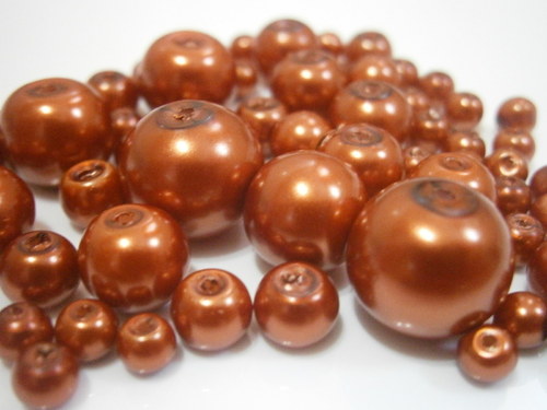 Voskované perly skleněné cca 4-12mm (20g)