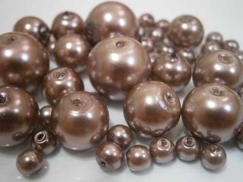 Voskované perly skleněné cca 4-12mm (20g) — foto 1