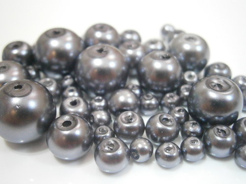 Voskované perly skleněné cca 4-12mm (20g)
