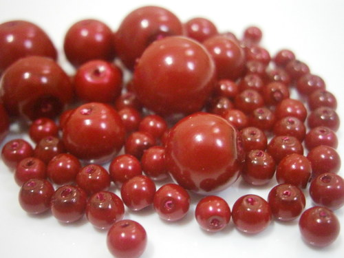 Voskované perly skleněné cca 4-12mm (20g)