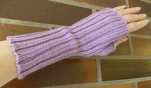Pletené návleky na ruce Viola - lila — foto 1