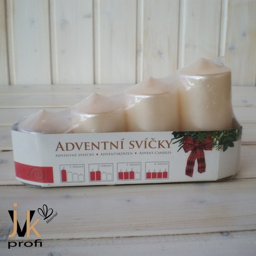 Adventní svíčky postupné - béžové — foto 1