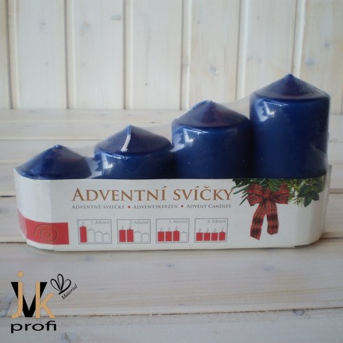 Adventní svíčky postupné - modré — foto 1