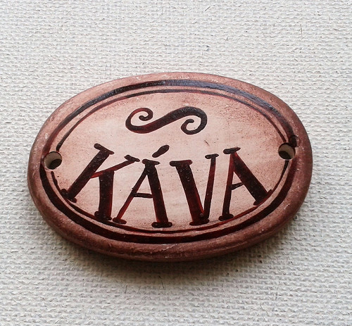 Keramická cedulka "Káva" — foto 1