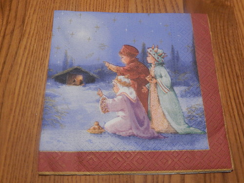 Ubrousek na decoupage - tři králové