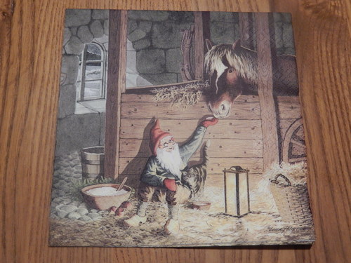 Ubrousek na decoupage - trpaslík a koník — foto 1