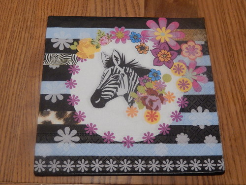 Ubrousek na decoupage - zebra
