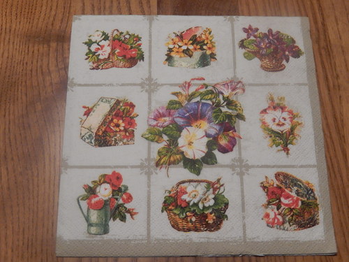 Ubrousek na decoupage - květiny malé