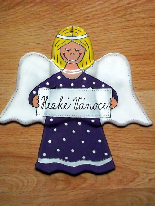 Malovaný andílek - fialový