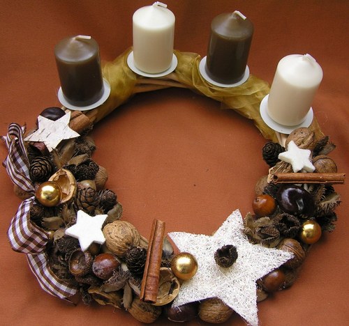 Adventní věnec béžovo-hnědý — foto 1