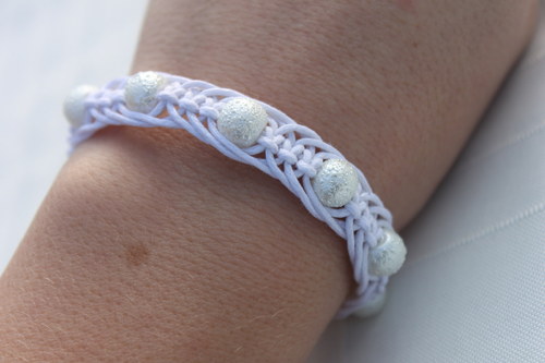 Něžnost.. Macramé/shamballa náramek — foto 1