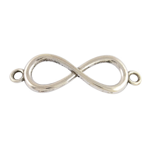Konektor nekonečno očka/ ant.stříbro/ 40x13mm/ 1ks
