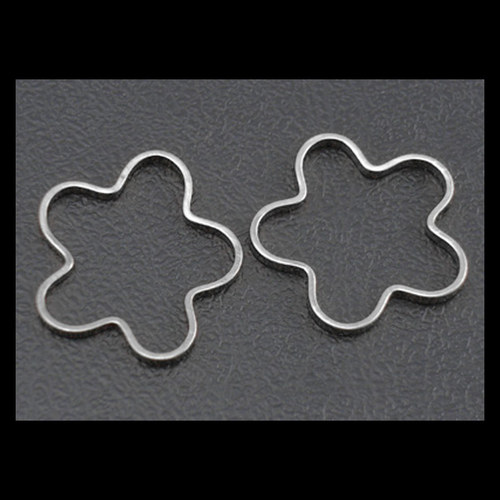 Konektor mini kytka/ platina/ 9mm/ 4ks