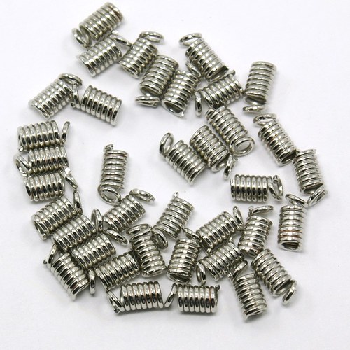 Koncovka na kůži/ platina / 3,5x8mm/ 100ks