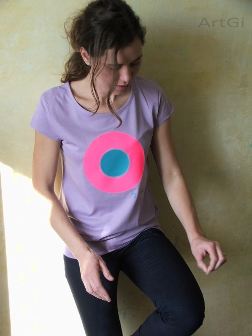 Tričko violet - pink&turquoise — foto 1