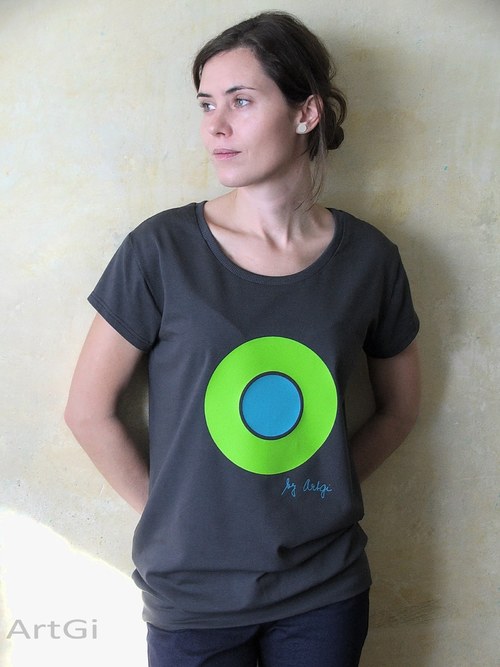 Tričko grey- green&turquoise — foto 1