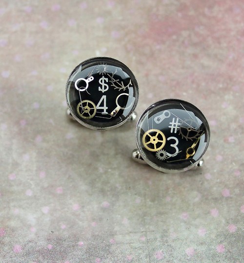 Old typewriter cufflinks — foto 1