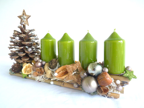 Adventní svícen se stromečkem - zelený — foto 1