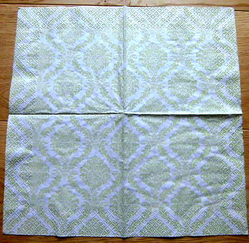 OS 159 HF-ubrousek 33x33 - zelené ornamenty
